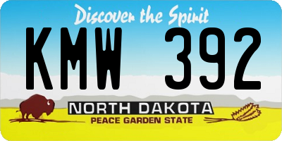 ND license plate KMW392