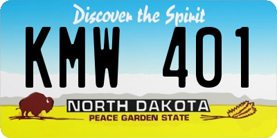ND license plate KMW401