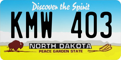 ND license plate KMW403
