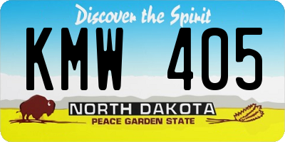 ND license plate KMW405