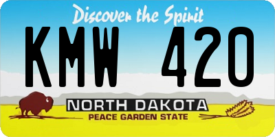 ND license plate KMW420