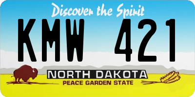 ND license plate KMW421