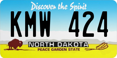 ND license plate KMW424