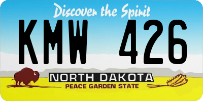 ND license plate KMW426