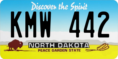 ND license plate KMW442