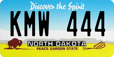 ND license plate KMW444