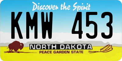 ND license plate KMW453
