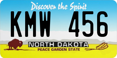 ND license plate KMW456