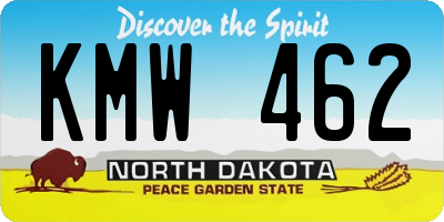 ND license plate KMW462