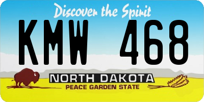 ND license plate KMW468