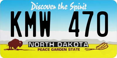 ND license plate KMW470