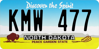 ND license plate KMW477