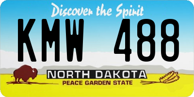 ND license plate KMW488