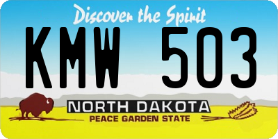 ND license plate KMW503