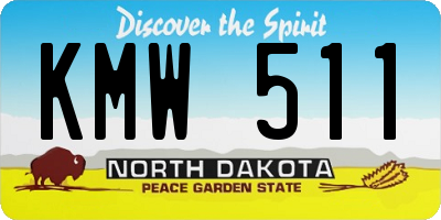 ND license plate KMW511