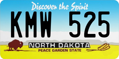 ND license plate KMW525