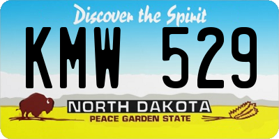 ND license plate KMW529