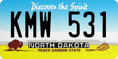 ND license plate KMW531