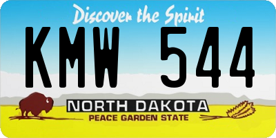 ND license plate KMW544