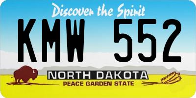 ND license plate KMW552