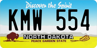 ND license plate KMW554