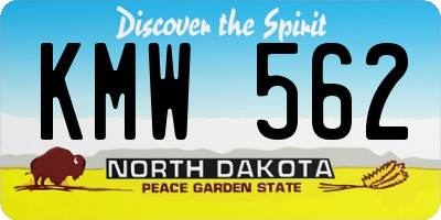 ND license plate KMW562