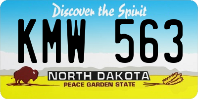 ND license plate KMW563