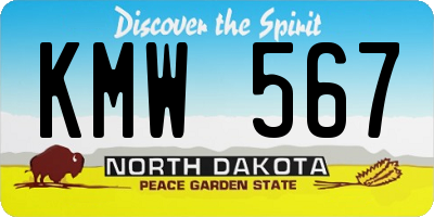 ND license plate KMW567