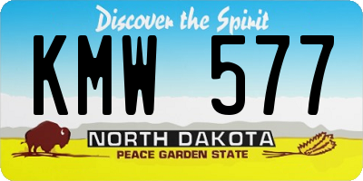 ND license plate KMW577
