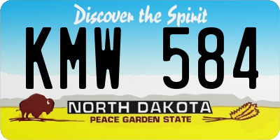 ND license plate KMW584