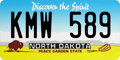 ND license plate KMW589