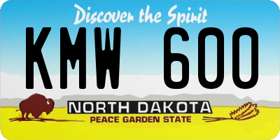 ND license plate KMW600