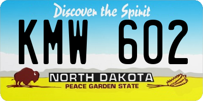 ND license plate KMW602