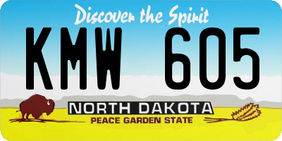 ND license plate KMW605