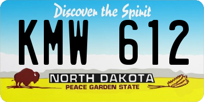 ND license plate KMW612
