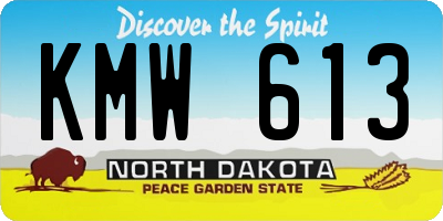 ND license plate KMW613