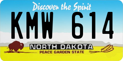 ND license plate KMW614
