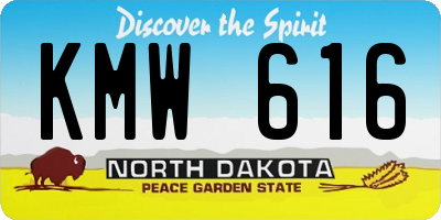 ND license plate KMW616