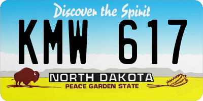 ND license plate KMW617