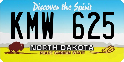 ND license plate KMW625