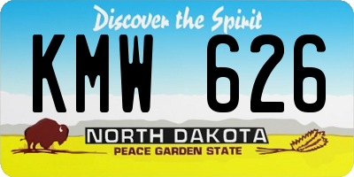 ND license plate KMW626
