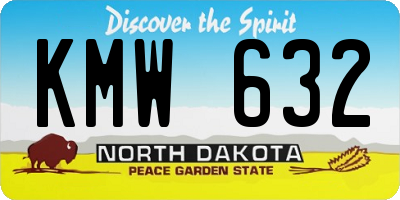 ND license plate KMW632