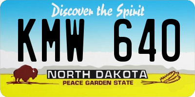 ND license plate KMW640