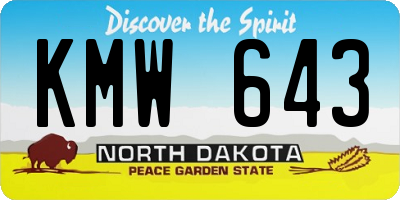 ND license plate KMW643