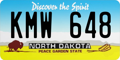 ND license plate KMW648