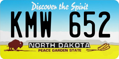 ND license plate KMW652