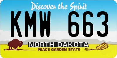 ND license plate KMW663