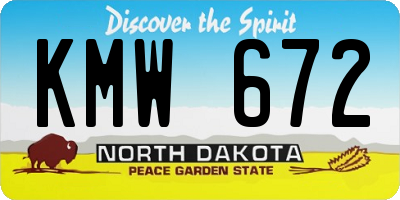 ND license plate KMW672