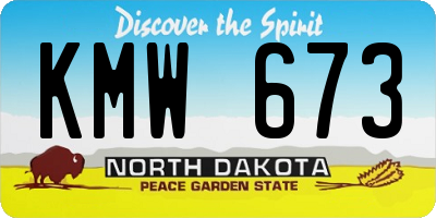 ND license plate KMW673
