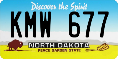 ND license plate KMW677